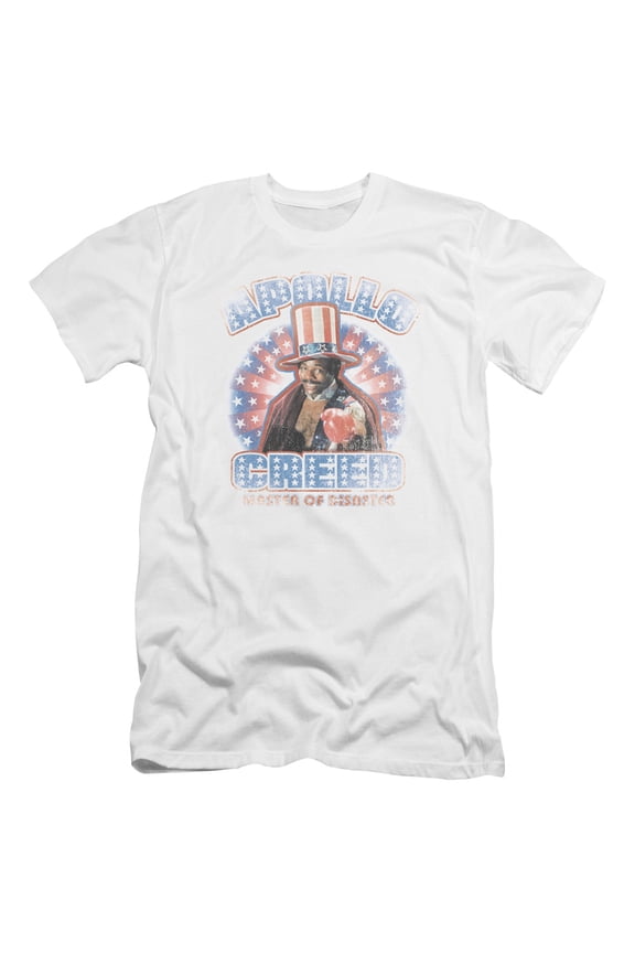 Rocky Apollo Creed Premium Adult Slim Fit 30/1 T-Shirt White