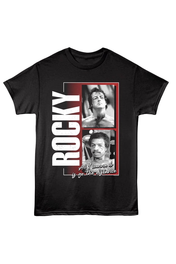 Rocky Apollo wanna go the Distance Men's T Shirt (Black, Big&Tall3XLT)