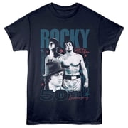 Rocky Balboa 50th Anniversary Mens T Shirt Navy, Adult4XL