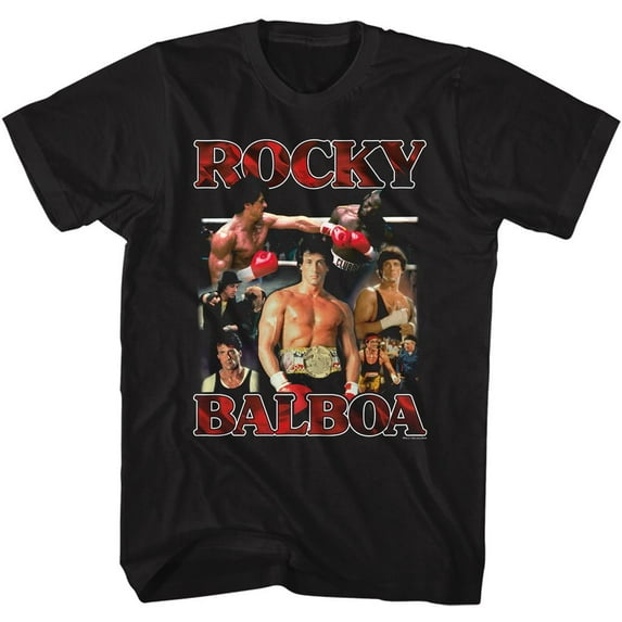 Rocky Collage Black Adult T-Shirt