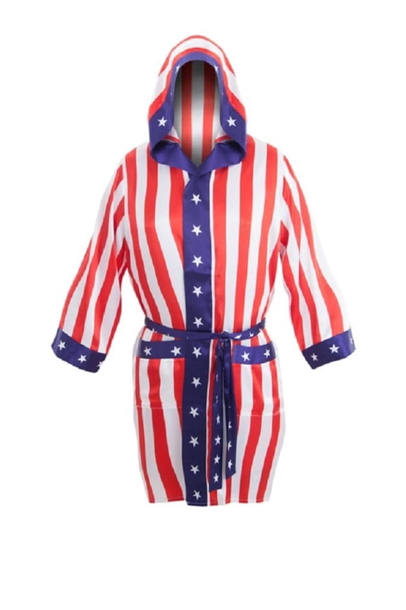 Rocky Balboa by Lucky Star Adult Rocky Balboa American Flag Cover-Up Robe, Multicolor
