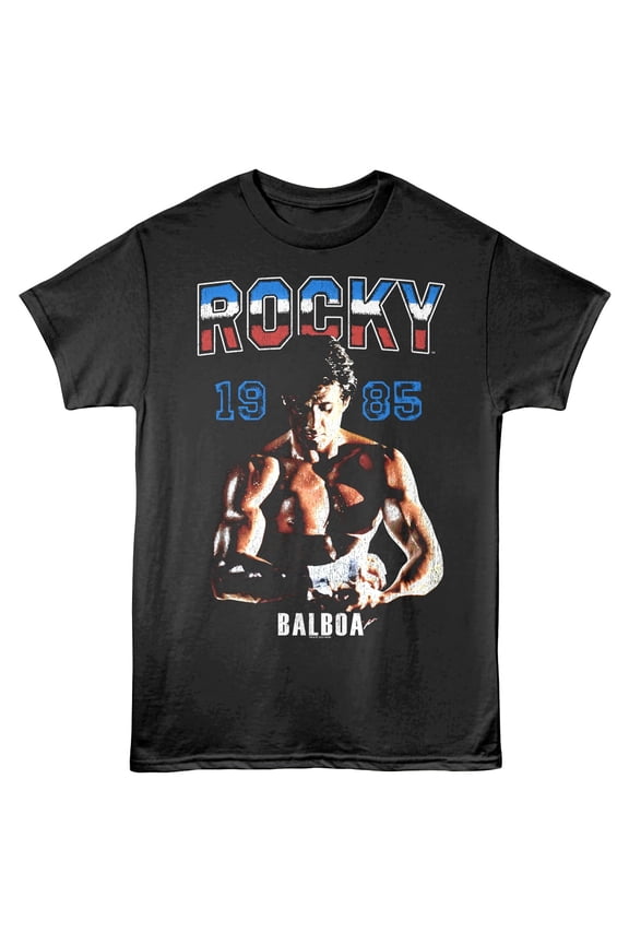Rocky Balboa Portrait 1985 Men's T Shirt (Charcoal, Adult2XL)