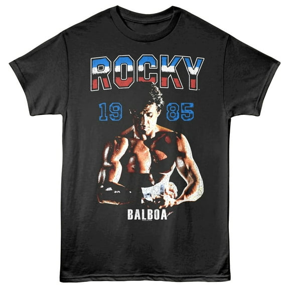 Rocky Balboa Portrait 1985 Men's T Shirt (Charcoal, AdultXL)