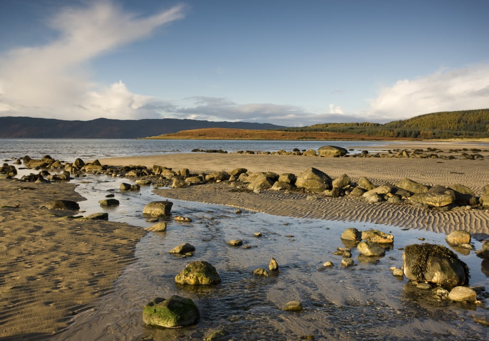 Rocky Beach Argyll And Bute Scotland Canvas Art - John Short Design Pics (34 x 24)