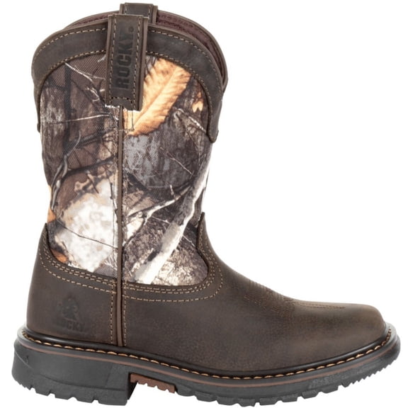 Rocky Big Kids' Ride FLX Waterproof Western Boot, Brown Realtree Camo, Size 7(M)