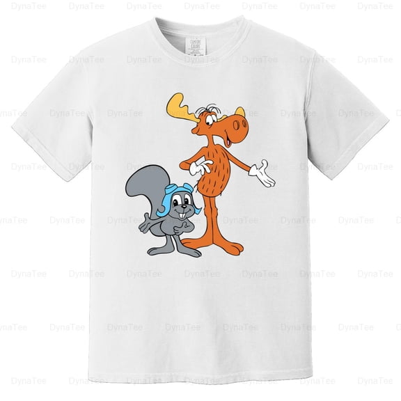 Rocky Bullwinkle Classic Cartoon Retro Comedy Nostalgic Fan Comfort Color T-Shirt V41098 Unisex, up to 4XL