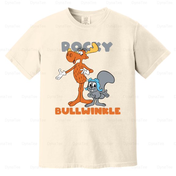 Rocky Bullwinkle TShirt Cartoon Animation Classic Retro TV Comfort Color T-Shirt NEW Unisex, up to 4XL