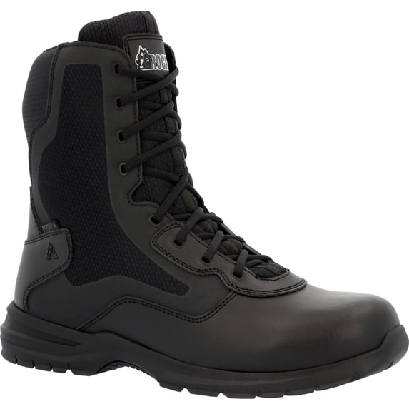 Rocky Cadet 8" Black Side Zip Public Service Boot Size 9(M)