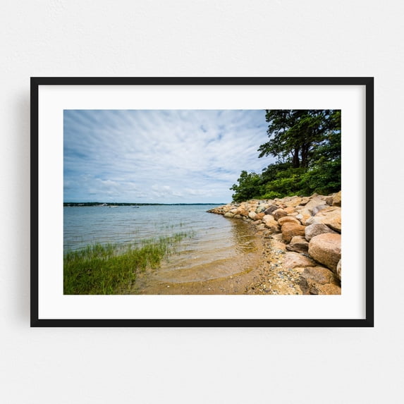 Rocky, Chatham, Cape Cod - Massachusetts Photography Coast Beach Nature Landscape Ocean Scenic Summer Black Framed Wall Art Print 5 x 7 inches
