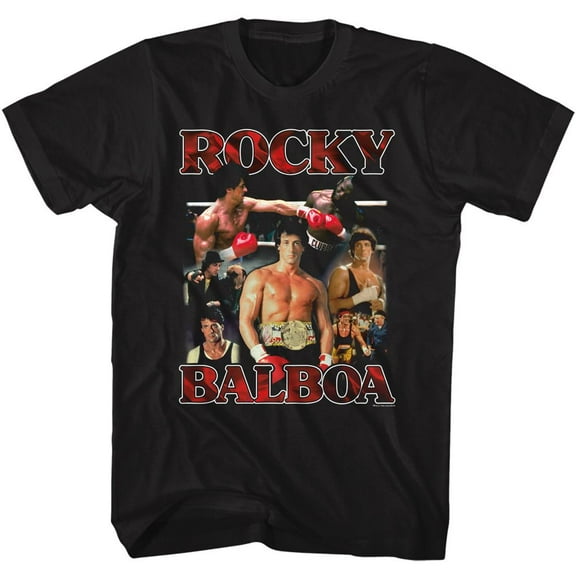 Rocky Collage Black T-Shirt
