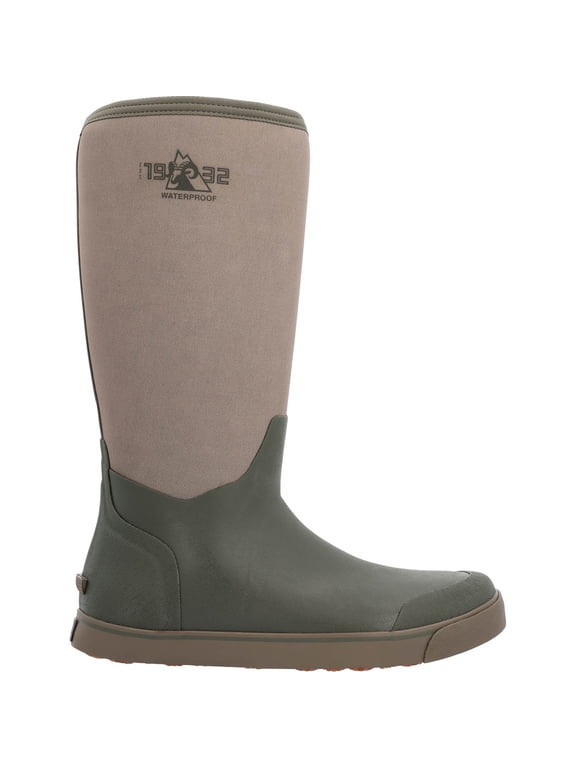 Dry-Strike Waterproof Brown & Green 16" Deck Boot, Dusty Brown And Olive Green, Size 4(M)