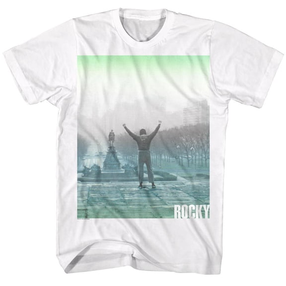 Rocky Fade White Adult T-Shirt 6Xl