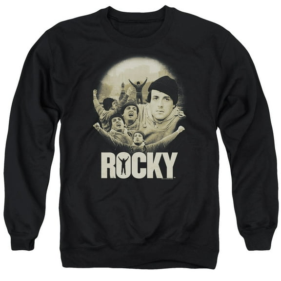 Rocky Feeling Strong Adult Crewneck Sweatshirt Black