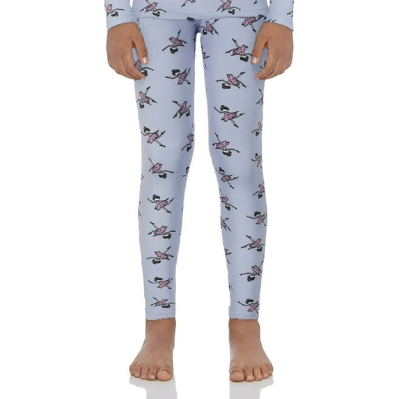 Rocky Fleece-Lined Bottoms Kids Base Layer Thermal Pants for Girls, Ballerina Large