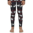 thumbnail image 1 of Rocky Fleece-Lined Bottoms Kids Base Layer Thermal Pants for Girls, Christmas Design XS, 1 of 7