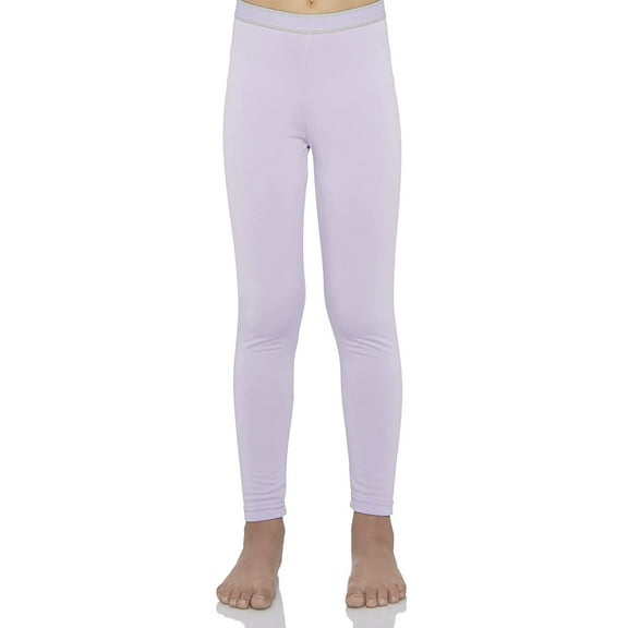 Rocky Fleece-Lined Bottoms Kids Base Layer Thermal Pants for Girls, Lavender XL