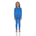thumbnail image 1 of Rocky Girls Thermal Underwear Top & Bottom Set Long Johns for Kids, Blue Small, 1 of 8