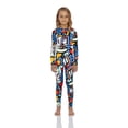 thumbnail image 1 of Rocky Girls Thermal Underwear Top & Bottom Set Long Johns for Kids, Geometric Design Small, 1 of 8
