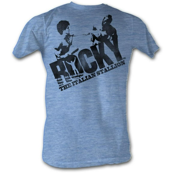 Rocky Halftone Logo Light Blue Heather T-Shirt