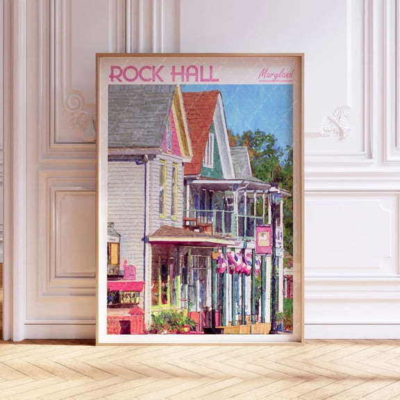 Rocky Hall Maryland Usa Pastel Travel Poster, Unframed Size 8x12