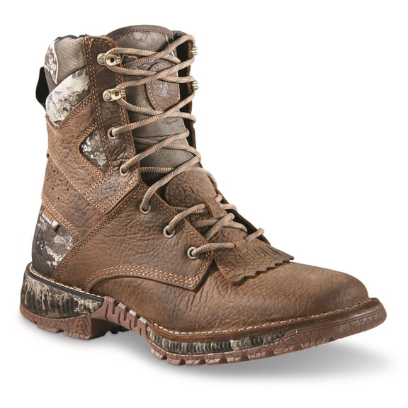Rocky Men's Hi-Wire 8" Lace-Up Camo Waterproof Work Boots Realtree Excape 10.5D (Medium)