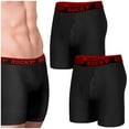 thumbnail image 1 of Rocky High-Performance 9" Men's Boxer Briefs with Stay-In-Place Pouch® Black (Red Waistband) 2X, 1 of 6