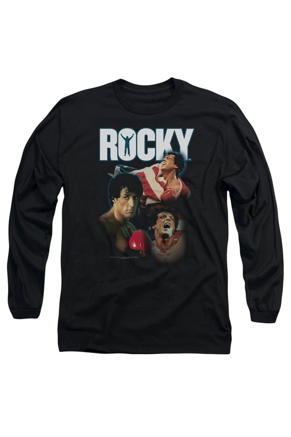 Rocky I Did It Long Sleeve Adult 18/1 T-Shirt Black
