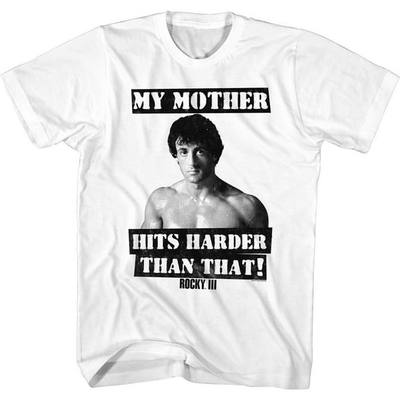 Rocky Hits Harder Than That White Adult T-Shirt 4Xl