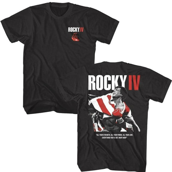 Rocky IV All Your Strength Men's T Shirt (Black, AdultL)