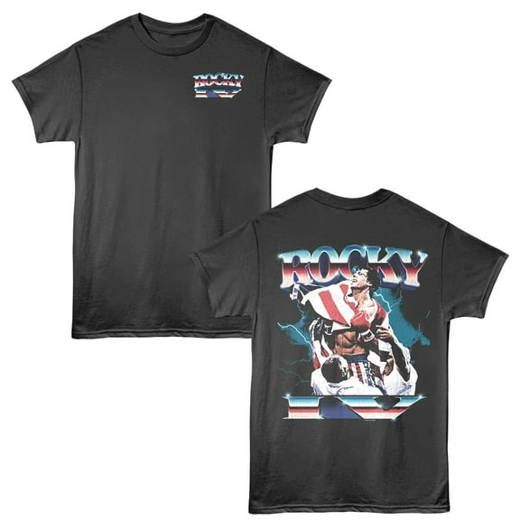 Rocky IV Chrome Lightning Men's T Shirt (Charcoal, Adult2XL)