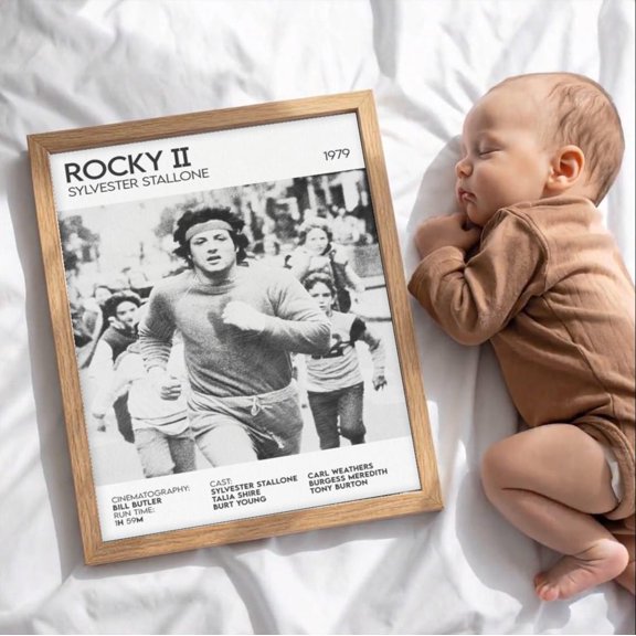 Rocky Ii Style Movie Cinema Boxing Artwork Pencil Sketch Print