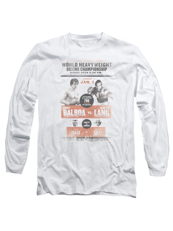 Rocky Iii Vs Clubber Poster Long Sleeve Adult 18/1 T-Shirt White
