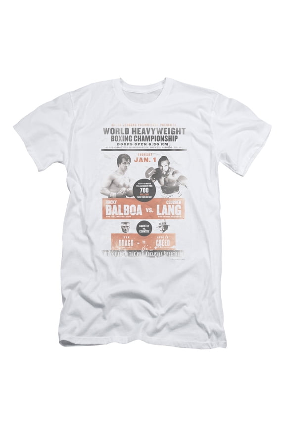 Rocky/Vs Clubber Poster S/S Adult 30/1 White Mgm117