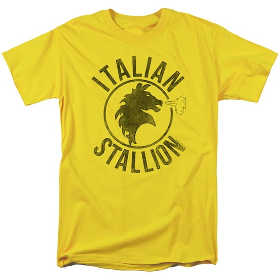 Rocky Italian Stall T-Shirtion Horse Adult 18/1 T-Shirt Yellow