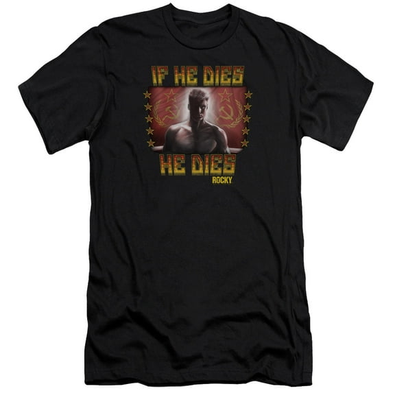 Rocky Iv Condolences Premium Adult Slim Fit 30/1 T-Shirt Black