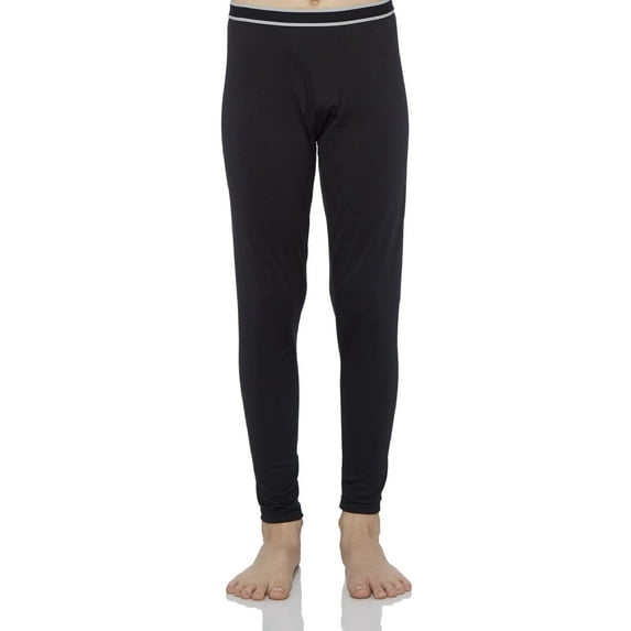 Rocky Kids Base Layer Thermal Pants Long Johns Fleece-Lined Bottoms, Black Medium