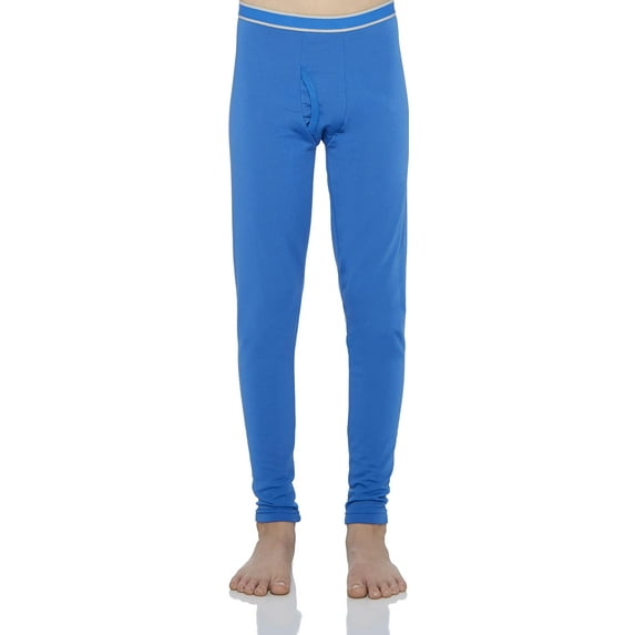 Rocky Kids Base Layer Thermal Pants Long Johns Fleece-Lined Bottoms, Blue Large