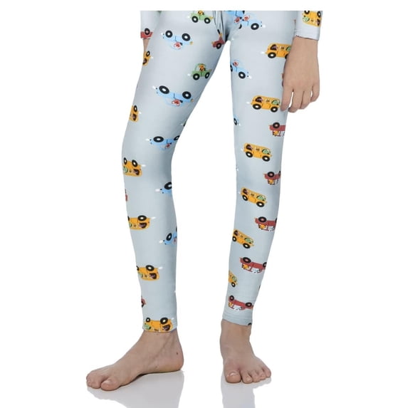 Rocky Kids Base Layer Thermal Pants Long Johns Fleece-Lined Bottoms, Cars Design Small