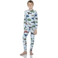 thumbnail image 1 of Rocky Kids Thermal Underwear Top & Bottom Set Long Johns for Boys, Dinosaur Design XS, 1 of 8