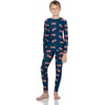 thumbnail image 1 of Rocky Kids Thermal Underwear Top & Bottom Set Long Johns for Boys, Fire Truck Design XL, 1 of 8