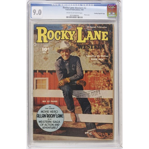 Rocky Lane Western #3 - CGC 9 Comic Book