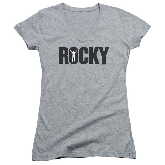Rocky Logo Junior Women's V-Neck T-Shirt Heather