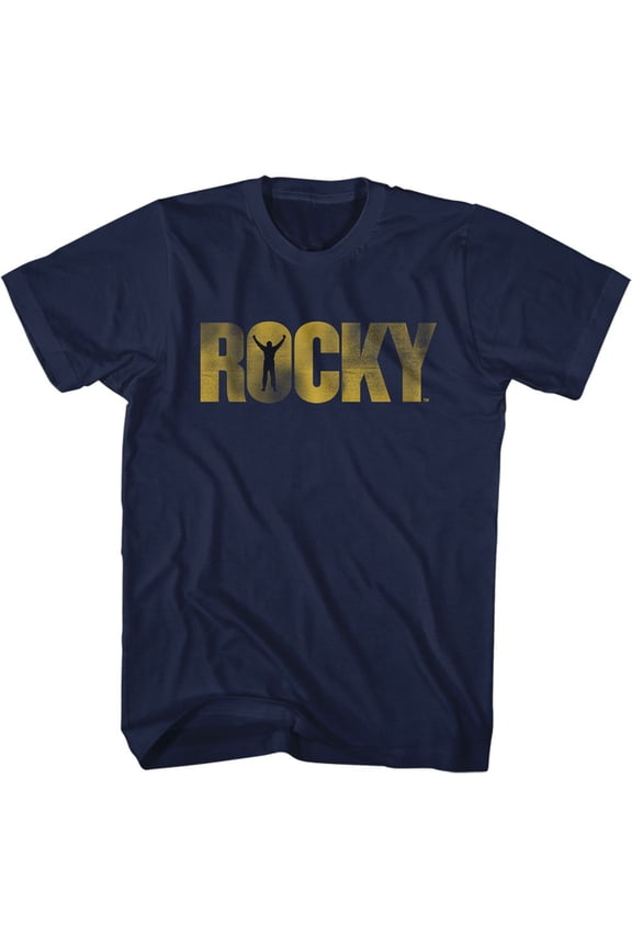 Rocky Logo Navy Adult T-Shirt