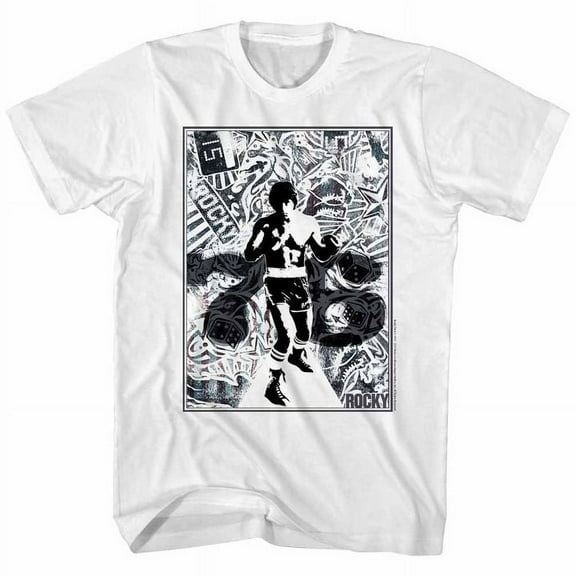 Rocky 76 Collage White Adult T-Shirt 4Xl