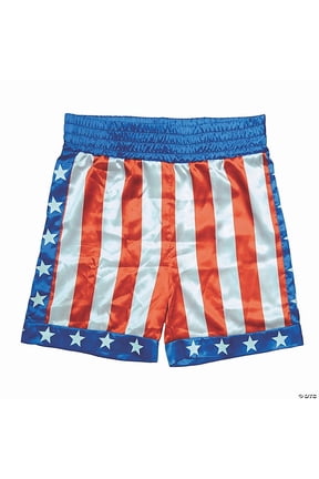 Men's Apollo Creed Boxing Trunks Costume One Size Red/Blue