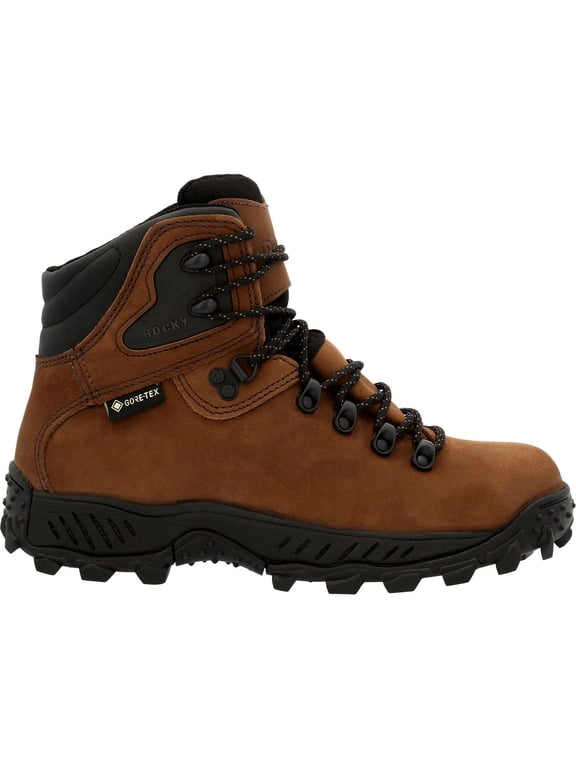 Men's Boots GORE-TEX Waterproof Hiker Boot Mid Calf, LightTrac Rubber Outsole, Dark Brown