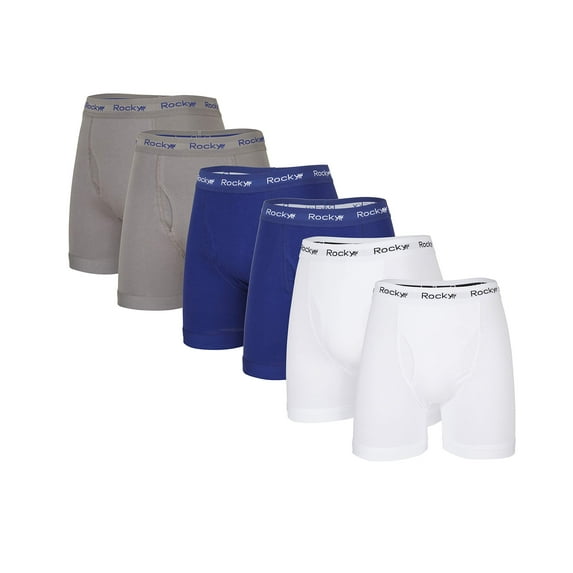 Rocky Men's Boxer Briefs COTTON BREATH-EASY FABRIC® Pouch Underwear 6-Pack Multi Pack Medium