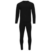 Rocky Men’s Heavyweight Thermal Underwear Set Insulated Top & Bottom Base Layer For Cold Weather, Black Large