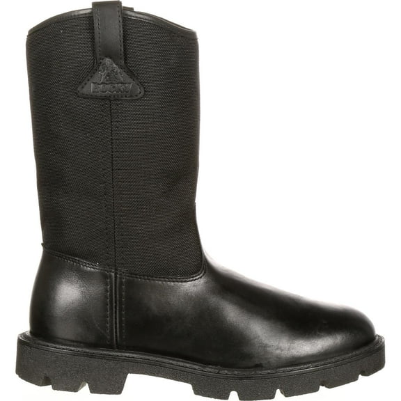 Rocky Men's Lightweight Work Boots Wellington, Mid-Calf Black, 12