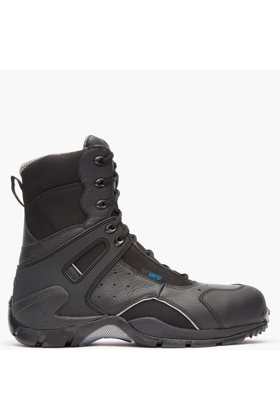 Men's Shoes Slip Resistant Work Boots Mid Calf, Wide Black, 9